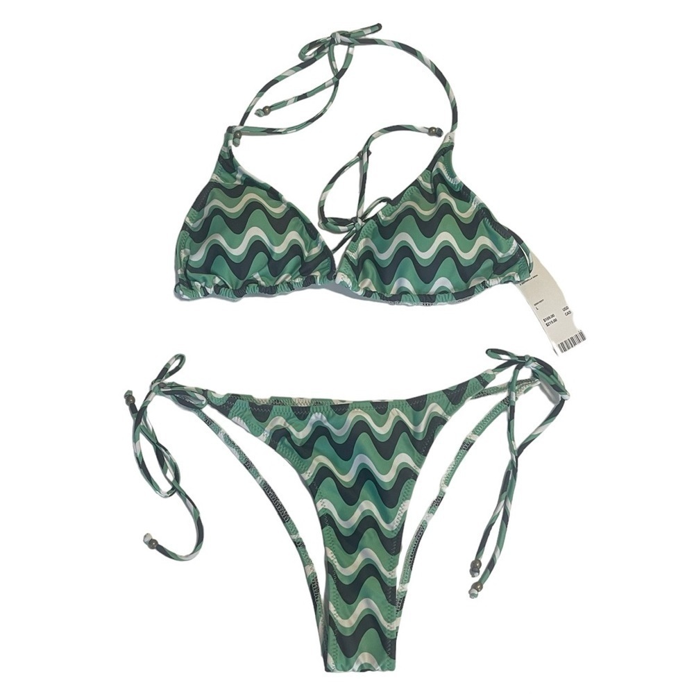 Mandinga Bikini String Large Green Marbella Set NWT 
Classic Triangle Adjustable